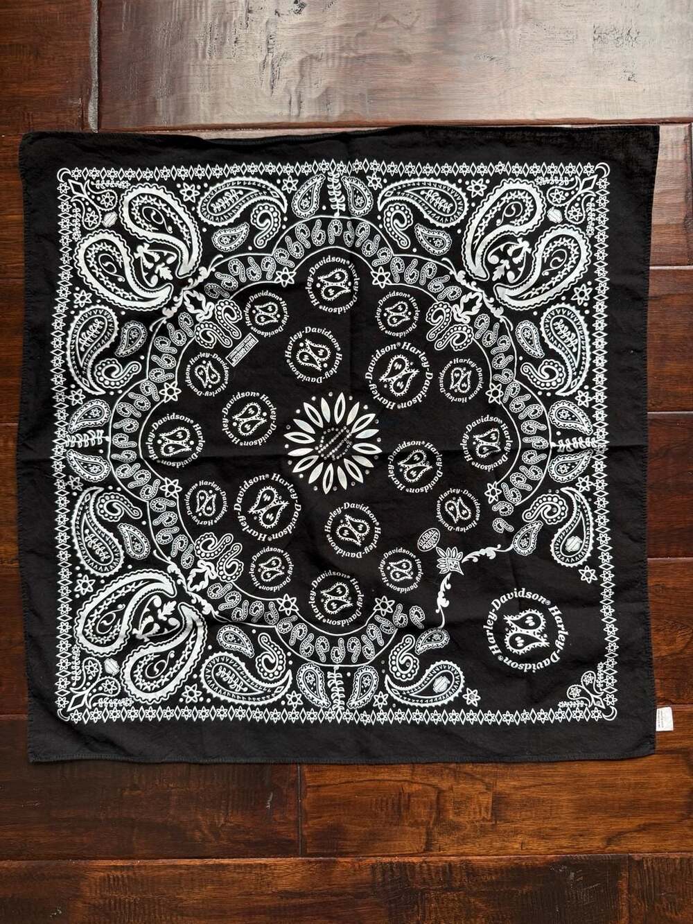 Harley-Davidson Rhinestone Embellished Black Paisley Bandana